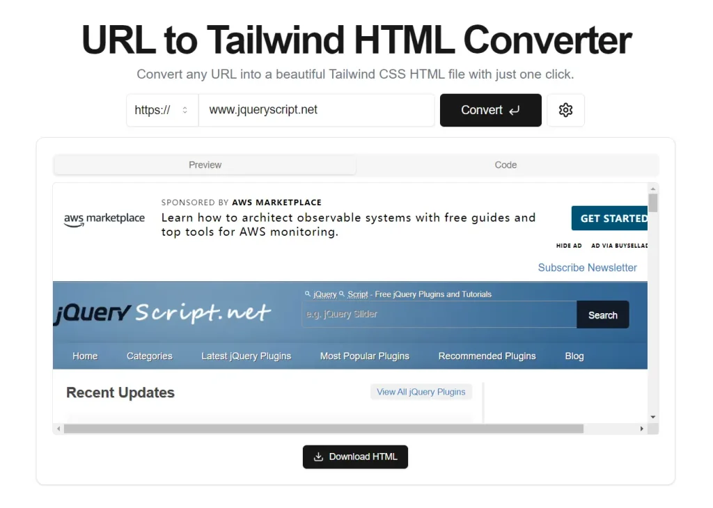 url-html-totailwind