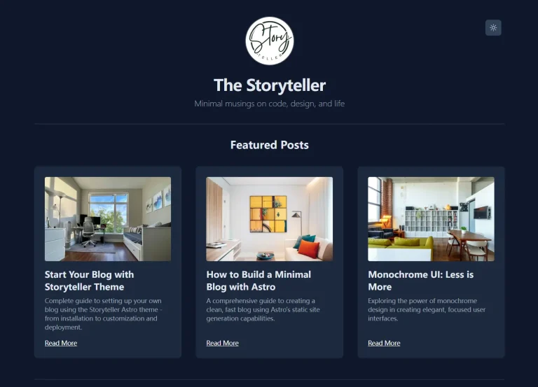 Minimal Astro & Tailwind Blog Theme – Storyteller
