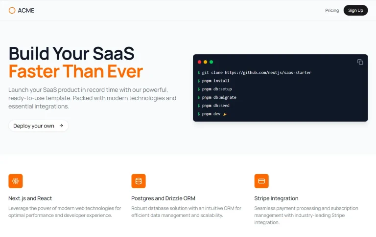 Next.js SaaS Starter: Complete Template with Auth & Payments