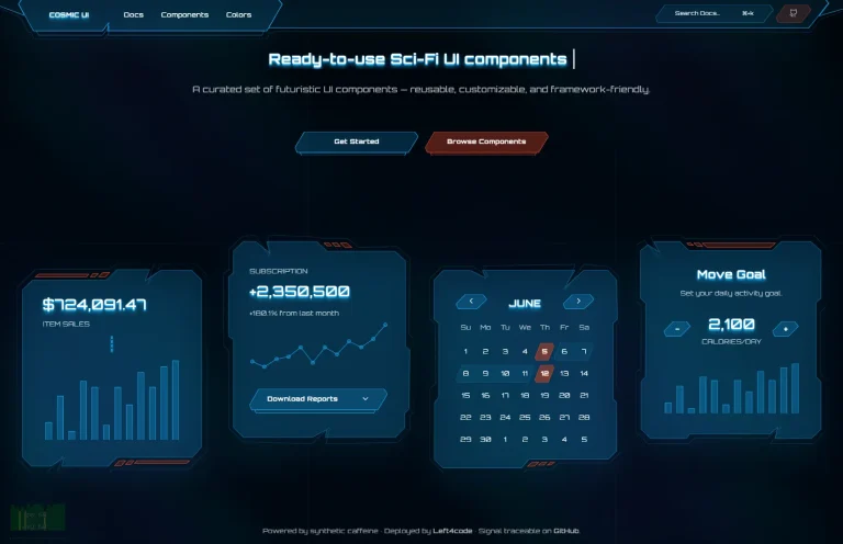 SVG-Based Sci-Fi UI Components for Modern Web Apps – Cosmic UI