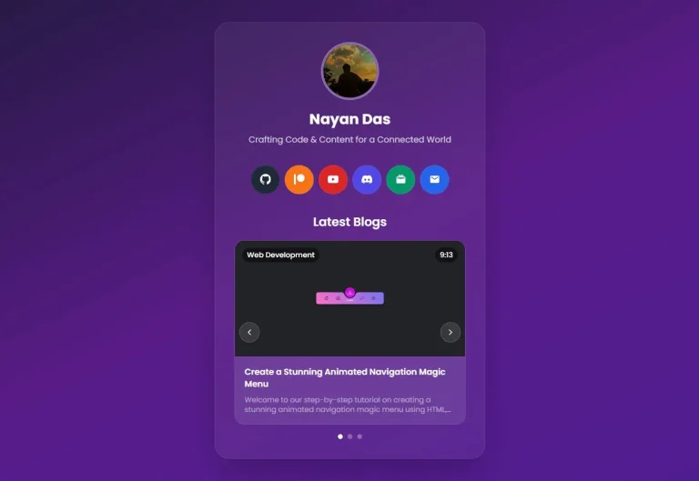 Beautiful link-in-bio portfolio with Next.js, Tailwind CSS, and Framer Motion.