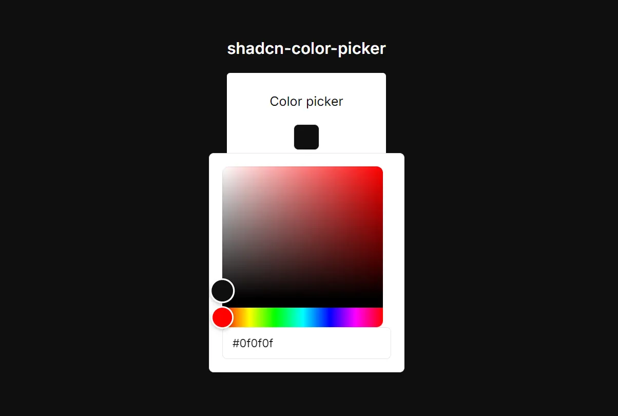 Minimal Color Picker Component with shadcn/ui and react-colorful