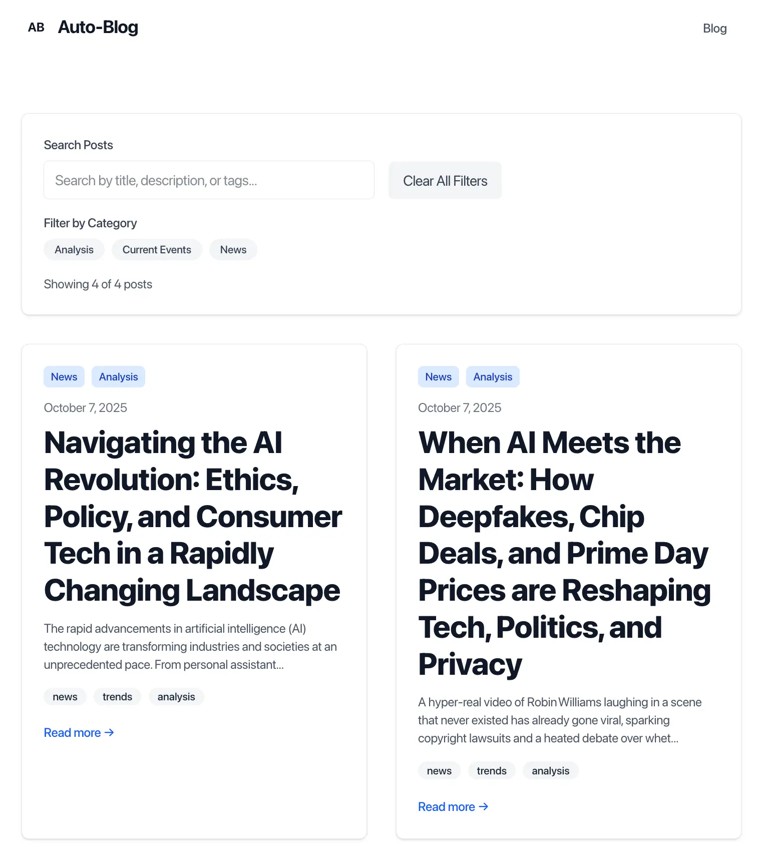 Automated AI-Powered Blogging Platform