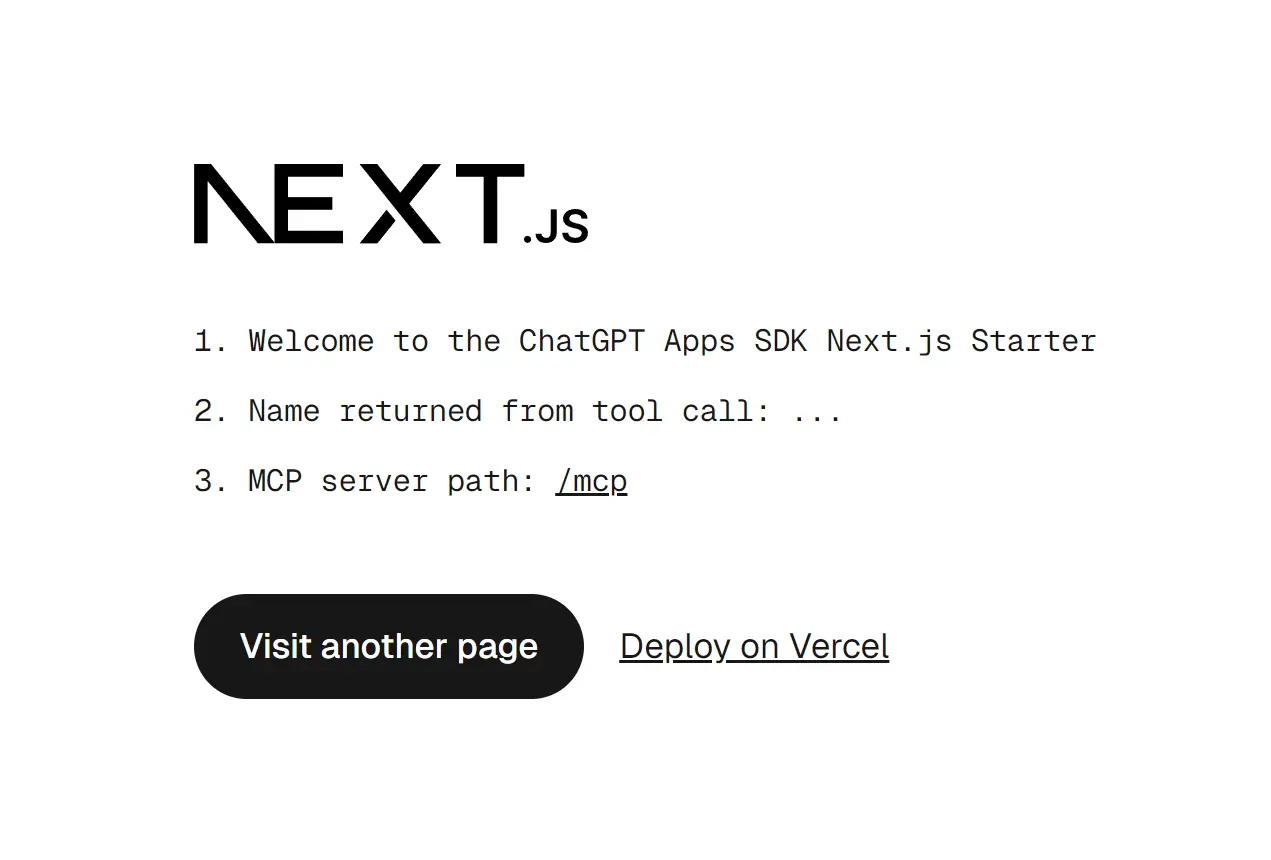 Next.js Starter Template for OpenAI Apps SDK Development