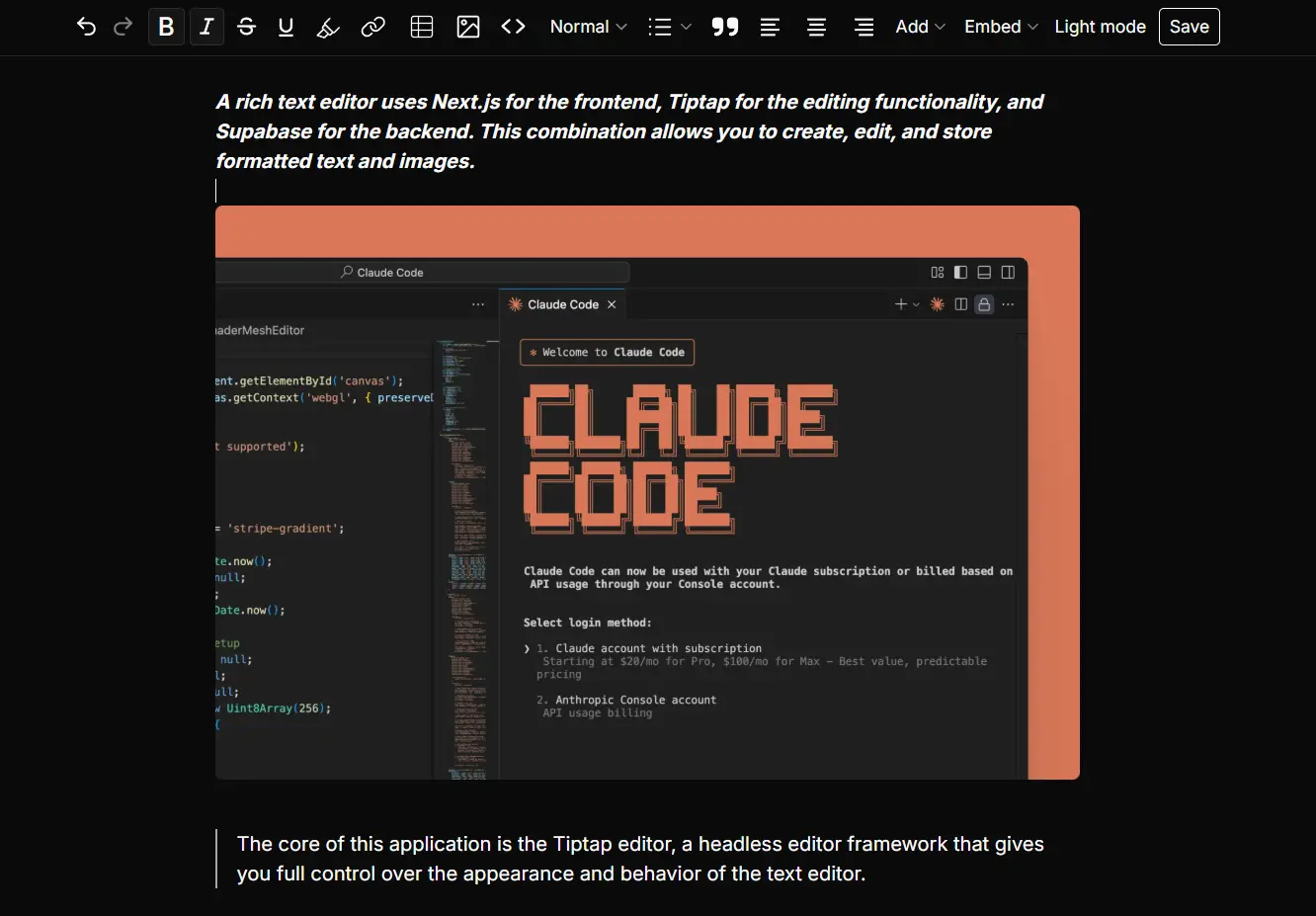 Build Rich Text Editors with Tiptap, Next.js, and Supabase