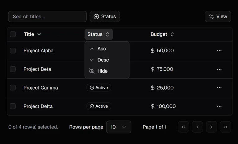 Server-Side Data Table Component for shadcn/ui & Next.js – Tablecn