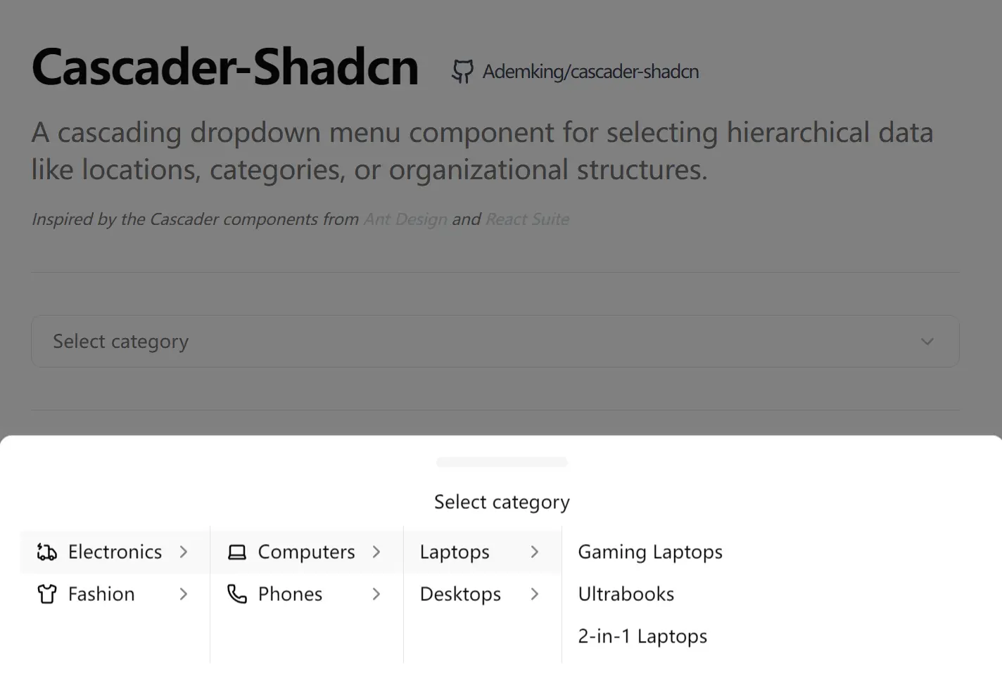hierarchical-data-selection-cascader