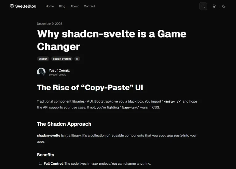 sveltekit-shadcn-blog-starter