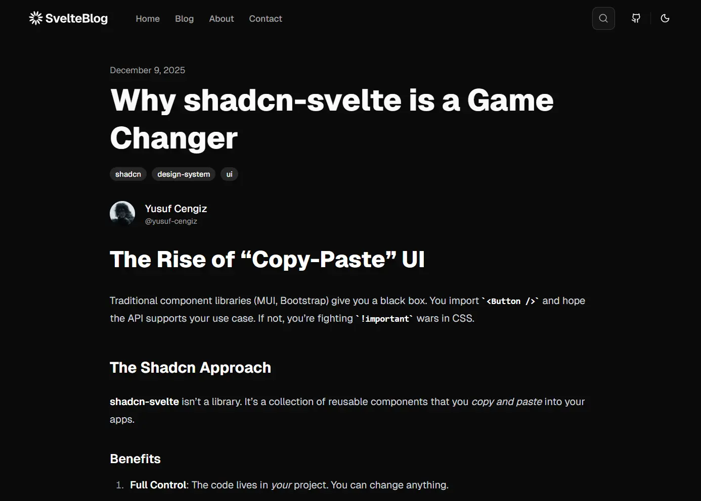 sveltekit-shadcn-blog-starter