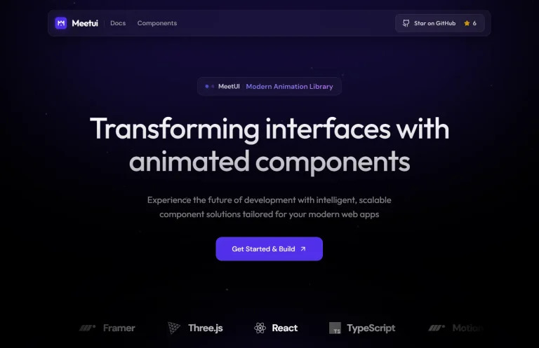 Animated UI Component Library With Framer Motion and Three.js – MeetUI