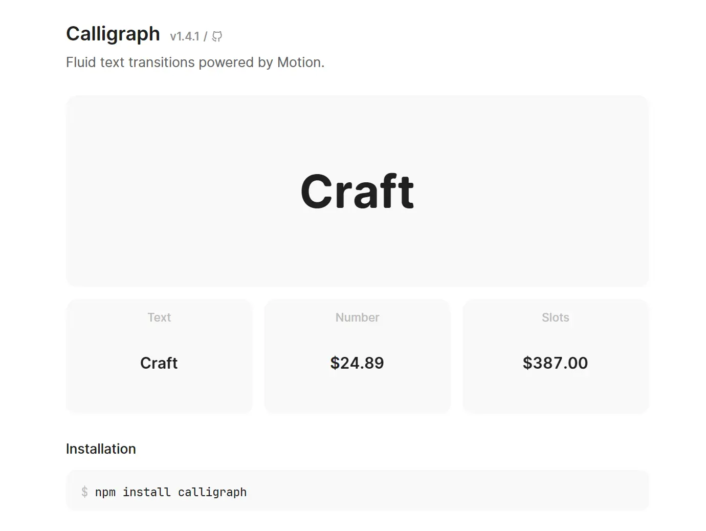 Calligraph: React Text Transitions with Motion