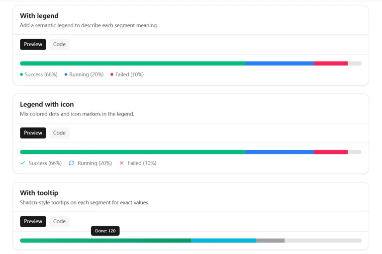 Stacked Progress Bar Component for shadcn/ui and React