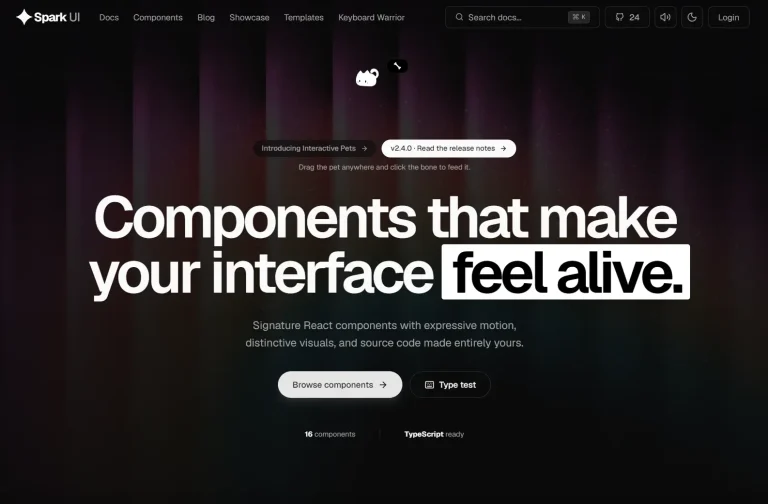 Animated Next.js UI Components with Tailwind CSS and Motion – Spark UI