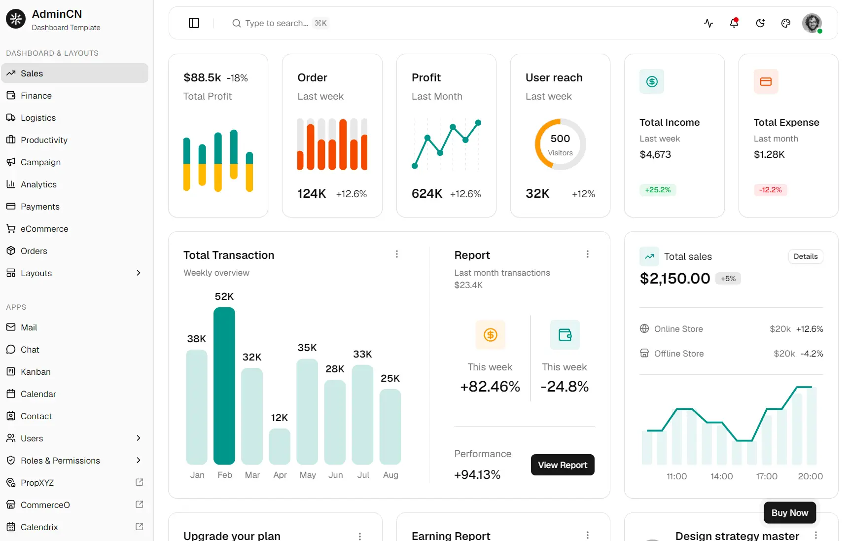 admin-dashboard-template-admincn