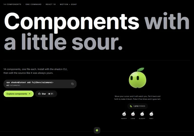 Calamansi UI: Animated React UI Components for Next.js