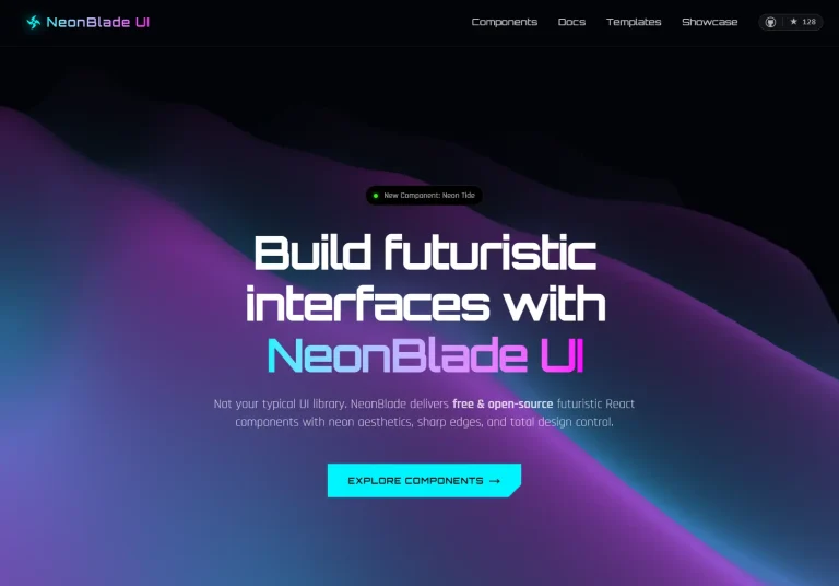 NeonBlade UI: Futuristic React Components for Tailwind CSS