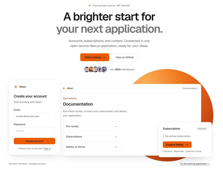 Hikari: Free Next.js SaaS Starter with Supabase & Stripe